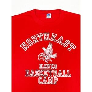 80S Northeast Community College Hawks Basketball Camp T-Shirt